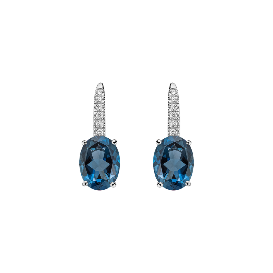 Diamond earrings with Topaz Niké Elegance