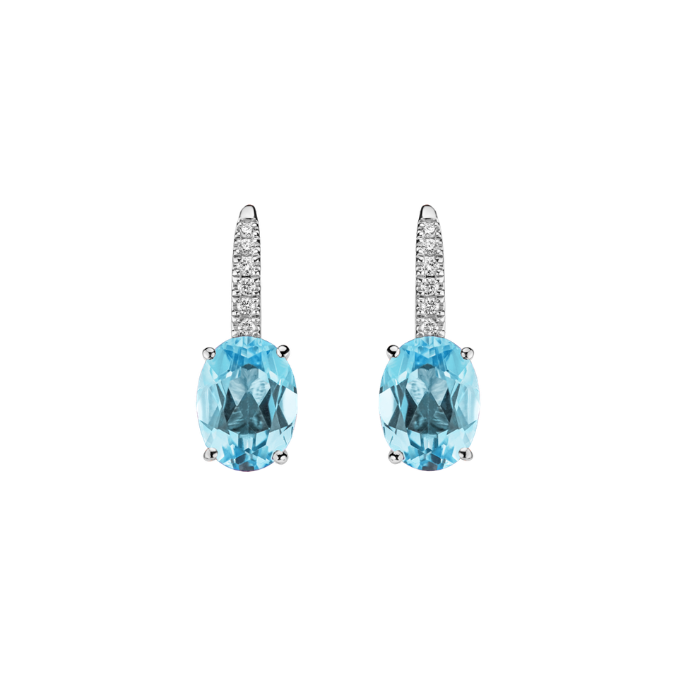 Diamond earrings with Topaz Niké Elegance