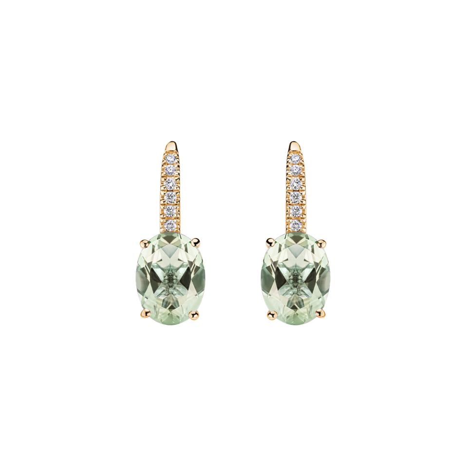 Diamond earrings with Amethyst Niké Elegance