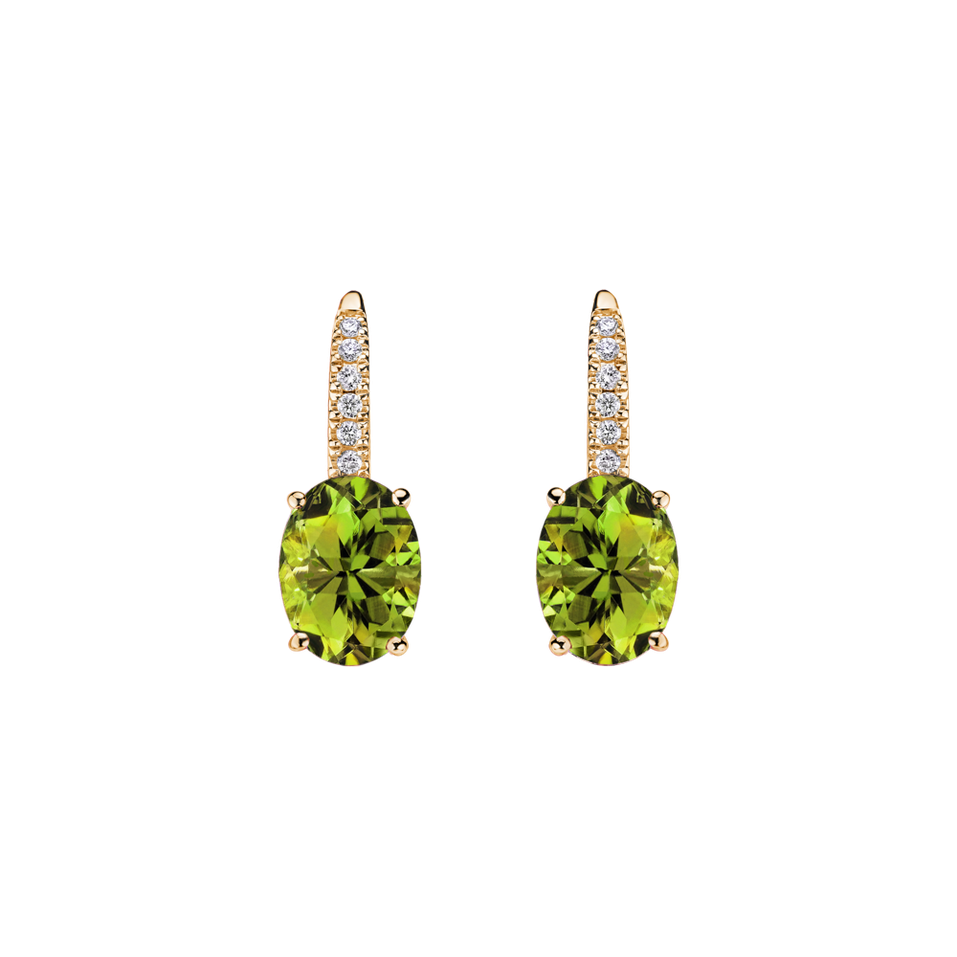 Diamond earrings with Peridot Niké Elegance