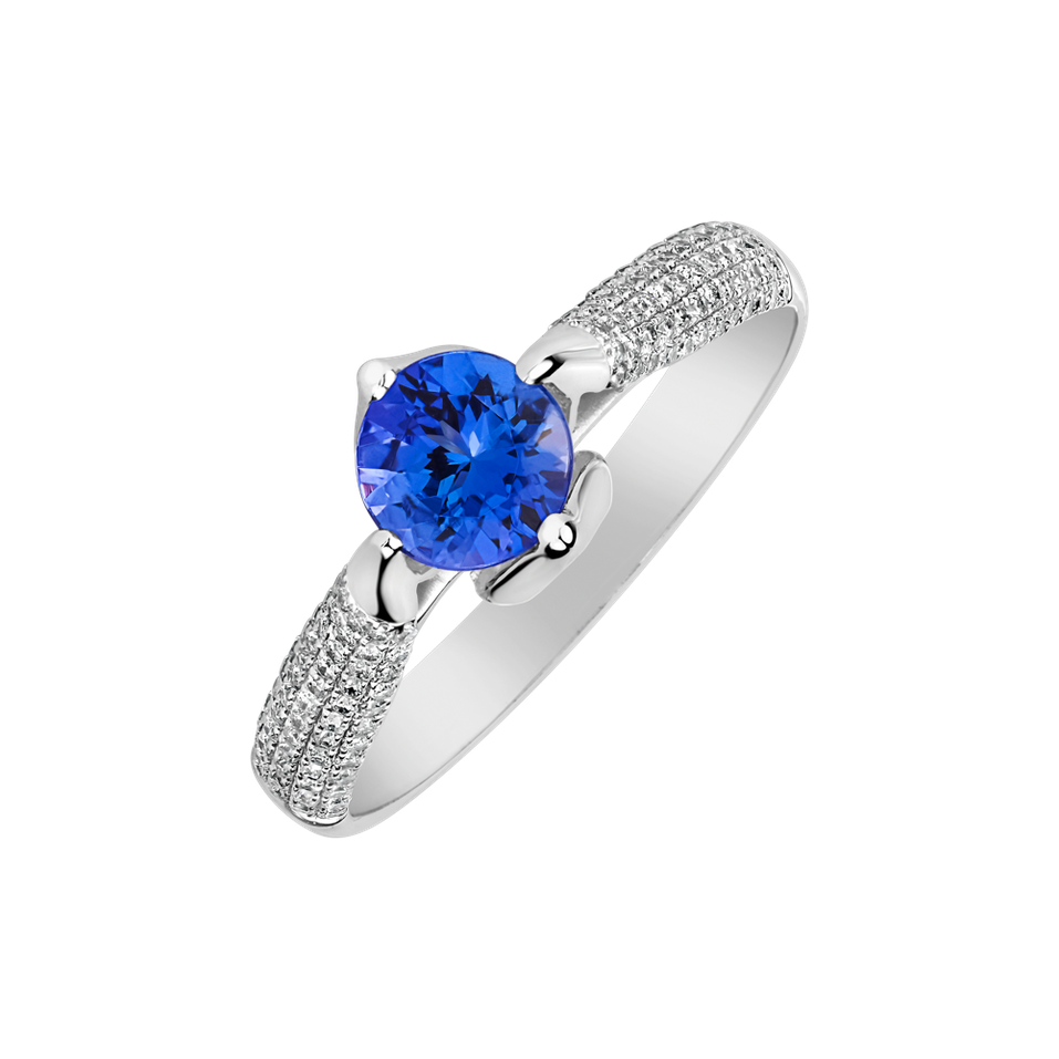 Diamond ring with Tanzanite Isabelle