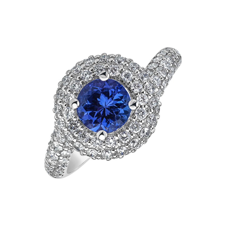 Diamond ring with Tanzanite Sparkling Symphony