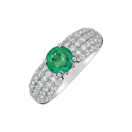 Diamond ring with Emerald Simeona