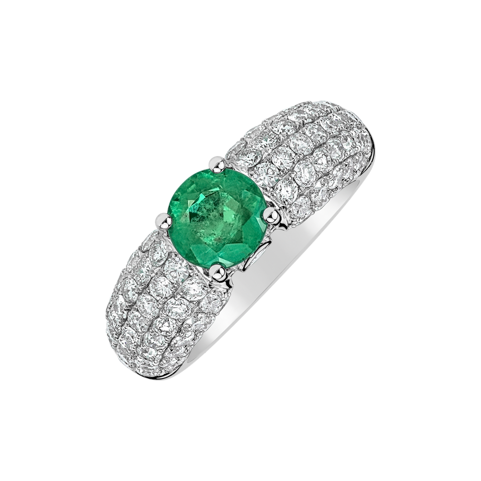 Diamond ring with Emerald Simeona