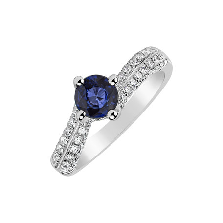 Diamond ring with Sapphire Thierry