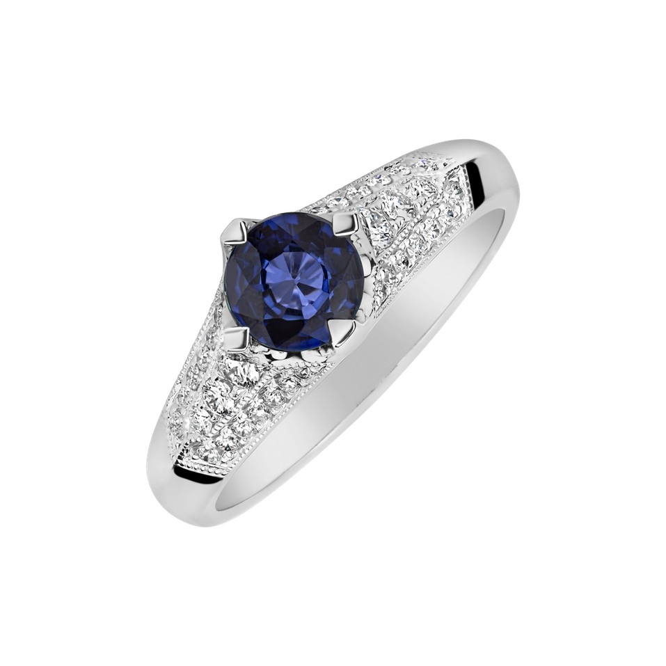 Diamond ring with Sapphire Jeannine