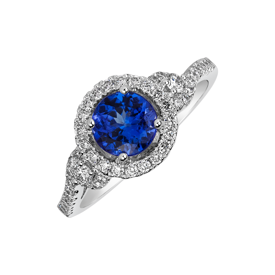 Diamond ring with Tanzanite Francoise