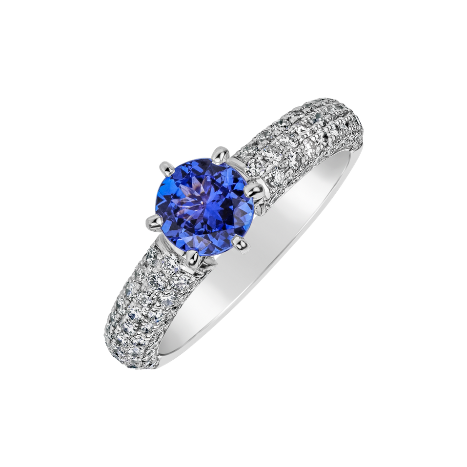 Diamond ring with Tanzanite Lucia