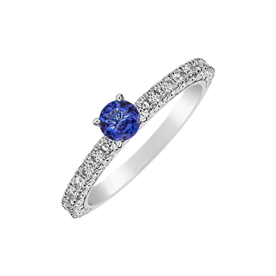 Diamond ring with Tanzanite Fabien