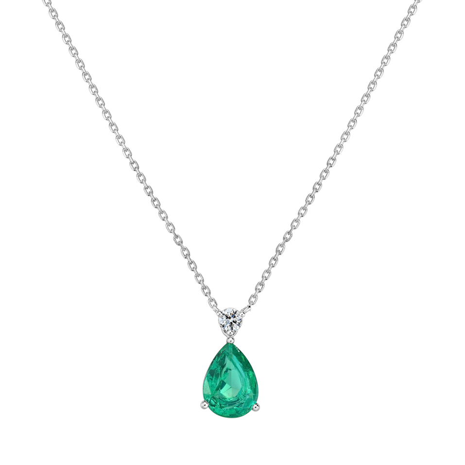 Diamond necklace with Emerald Galatea