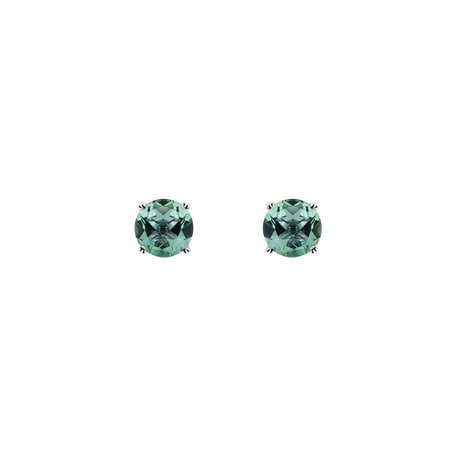 Earrings with Tourmaline Orbs