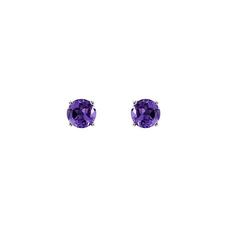 Earrings with Amethyst Orbs