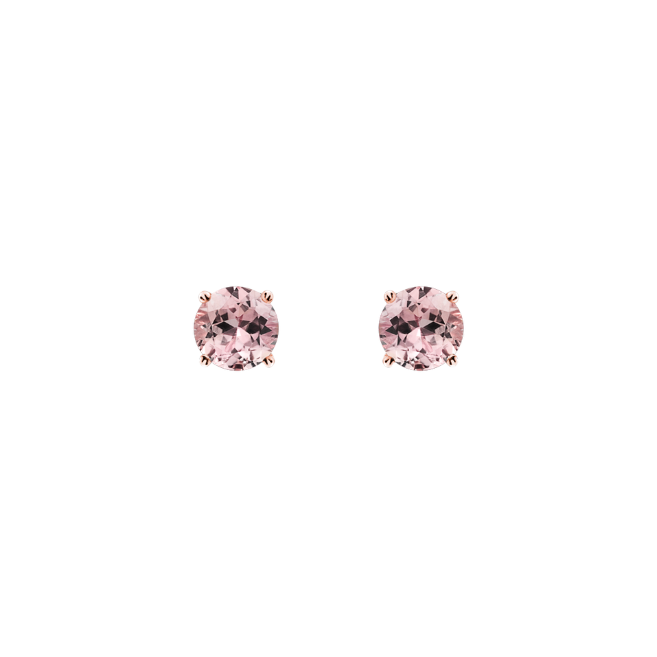 Earrings with Morganite Orbs