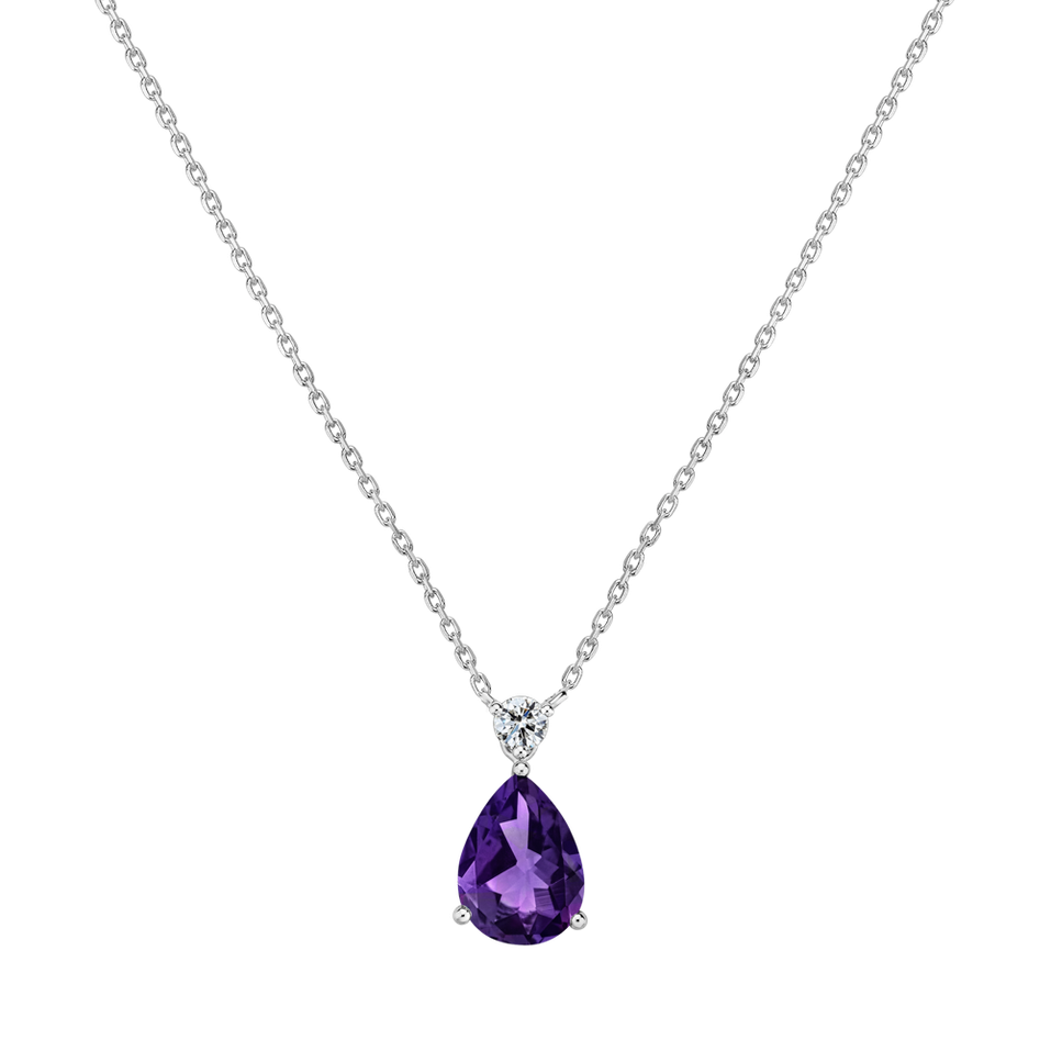 Diamond necklace with Amethyst Galatea