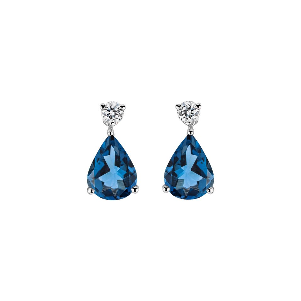 Diamond earrings with Topaz Galatea