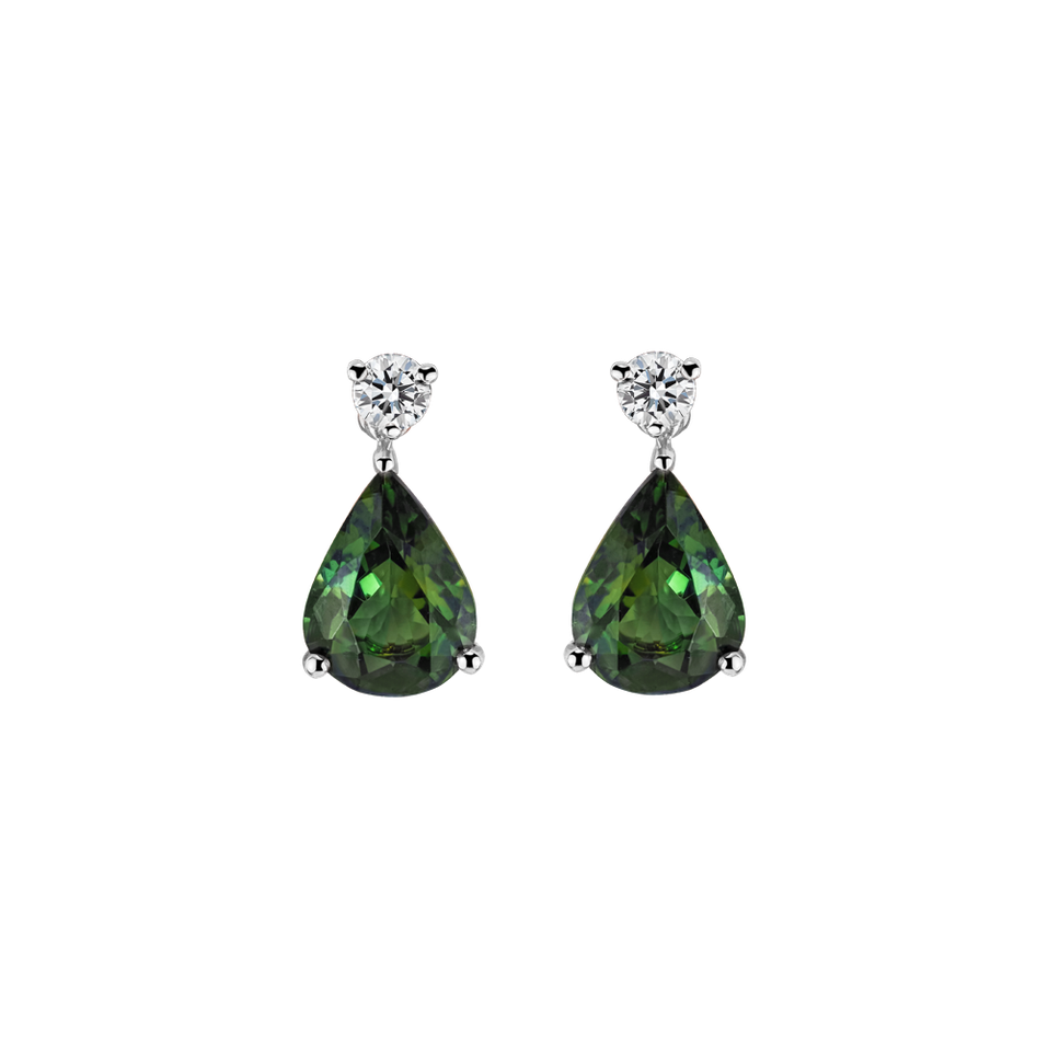 Diamond earrings with Tourmaline Galatea