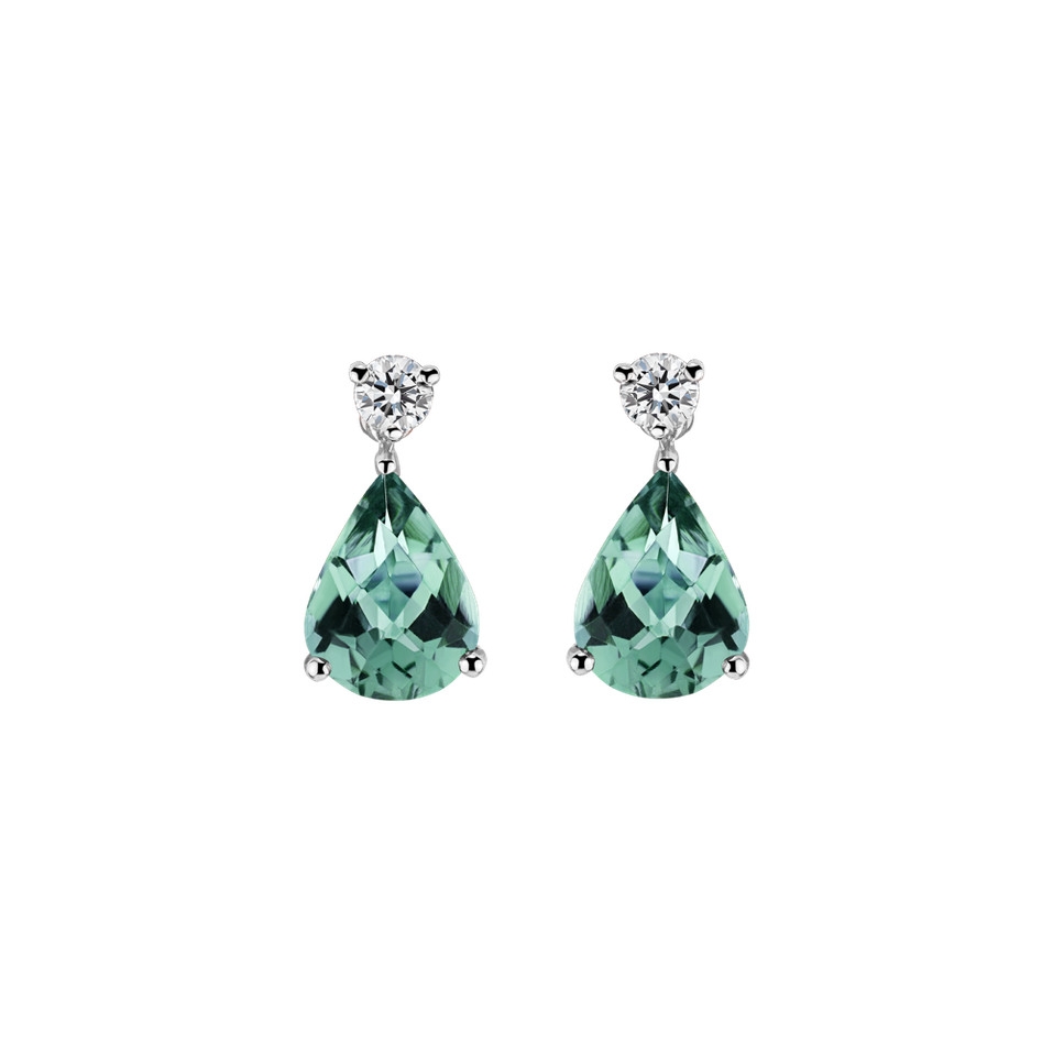 Diamond earrings with Tourmaline Galatea