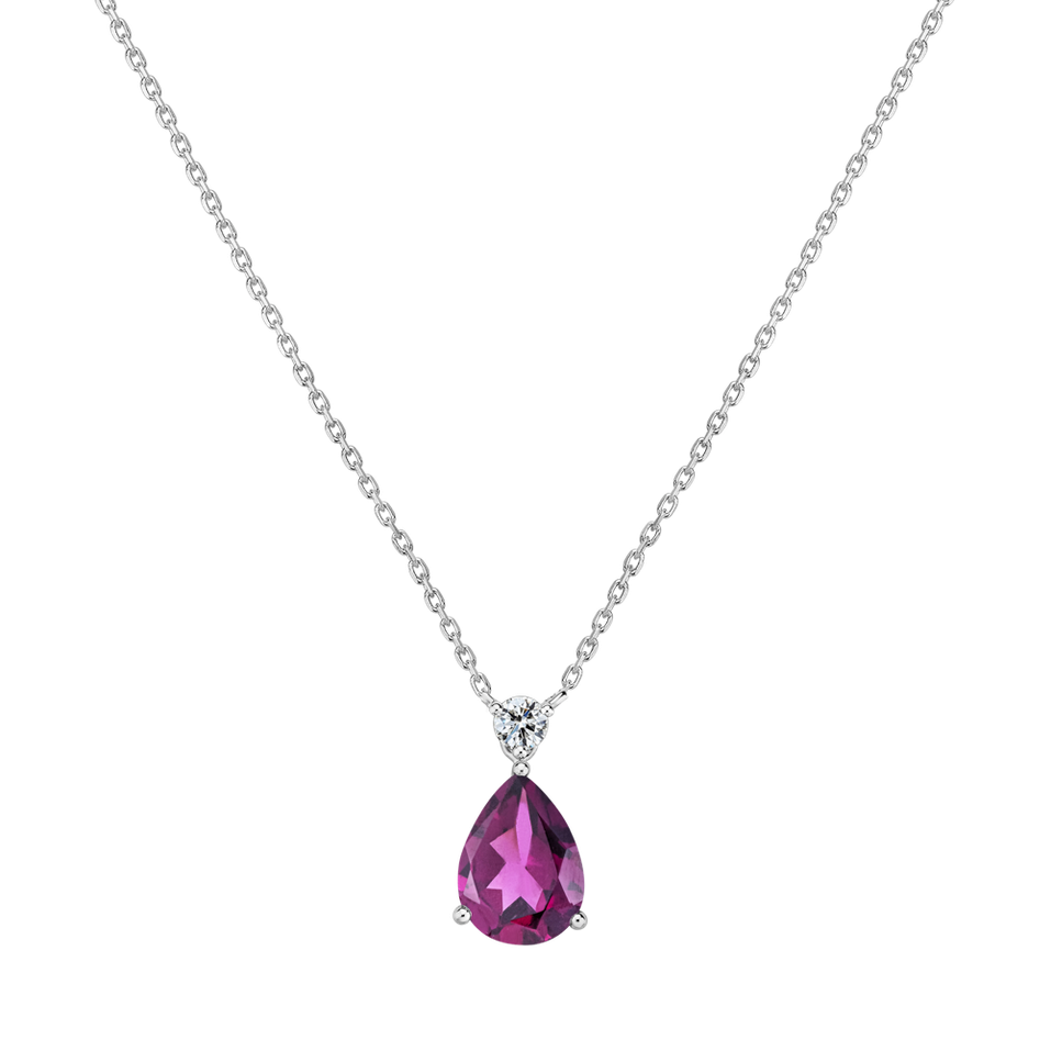 Diamond necklace with Rhodolite Galatea