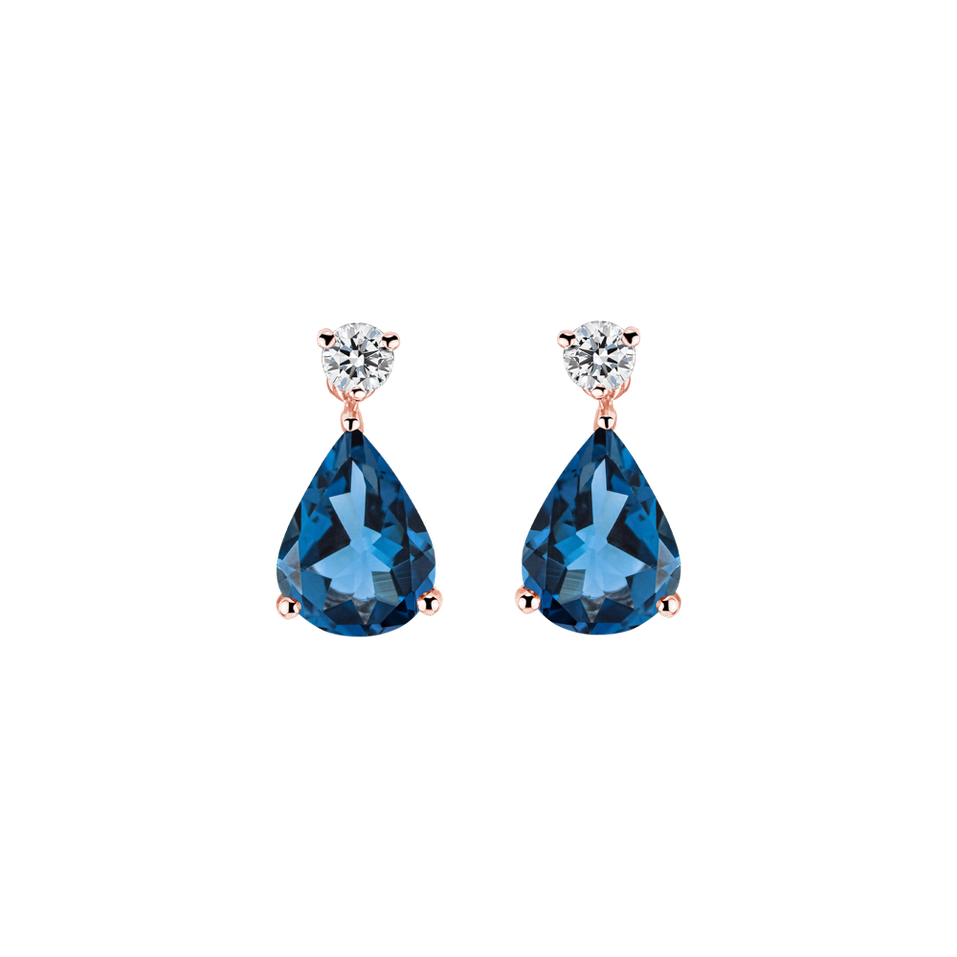 Diamond earrings with Topaz Galatea