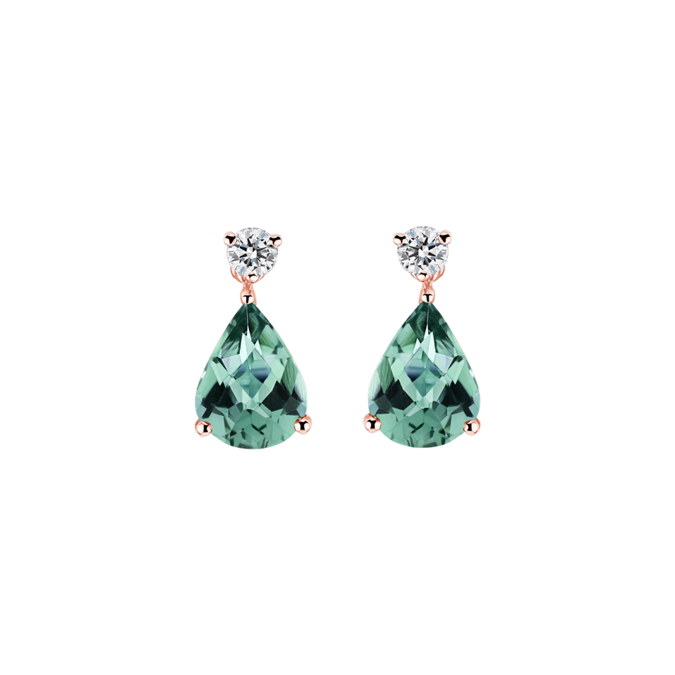 Diamond earrings with Tourmaline Galatea