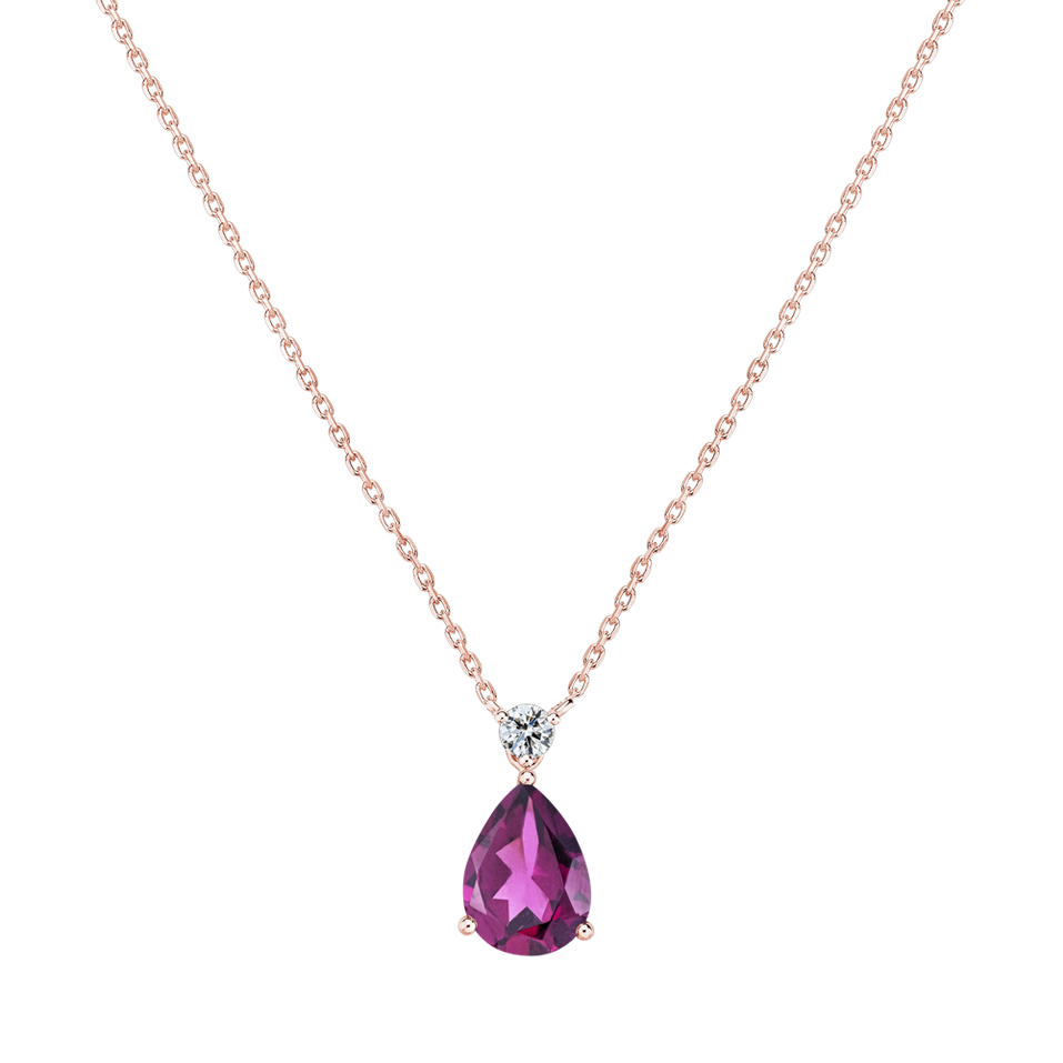 Diamond necklace with Rhodlolite Galatea