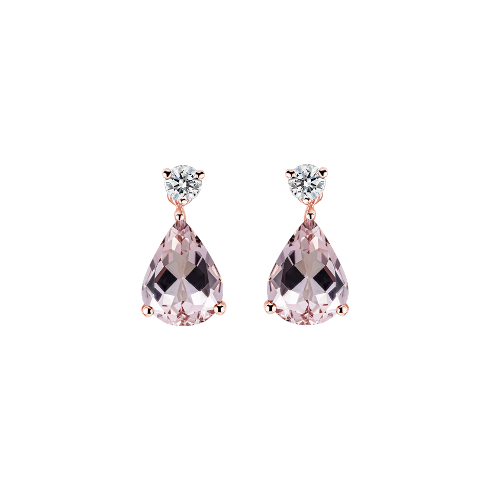 Diamond earrings with Morganite Galatea