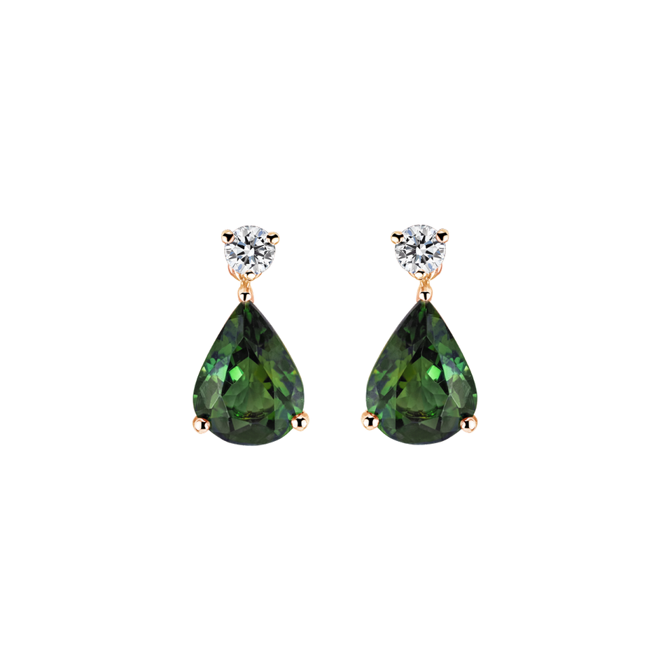 Diamond earrings with Tourmaline Galatea