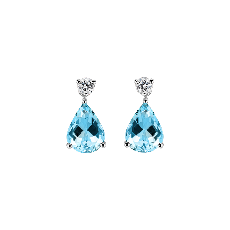 Diamond earrings with Topaz Ismene