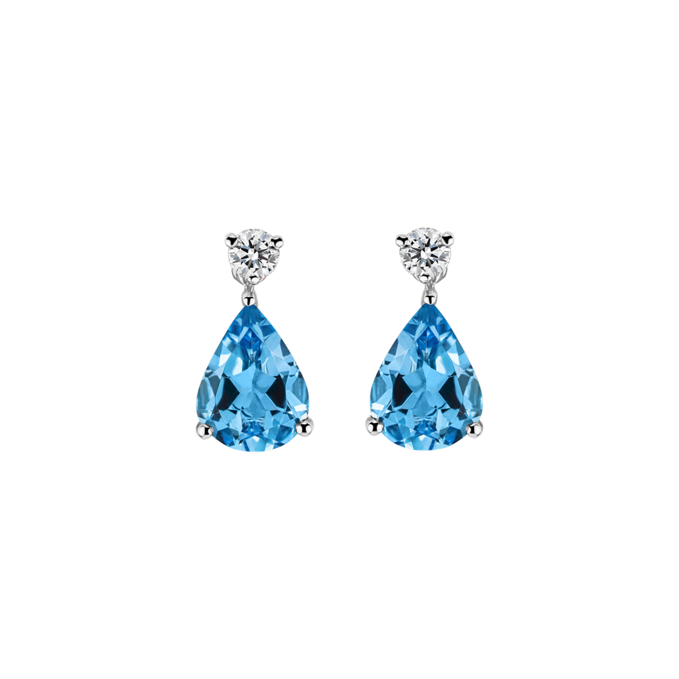 Diamond earrings with Topaz Ismene