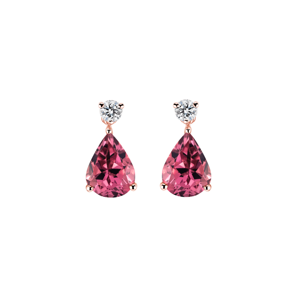 Diamond earrings with Tourmaline Ismene