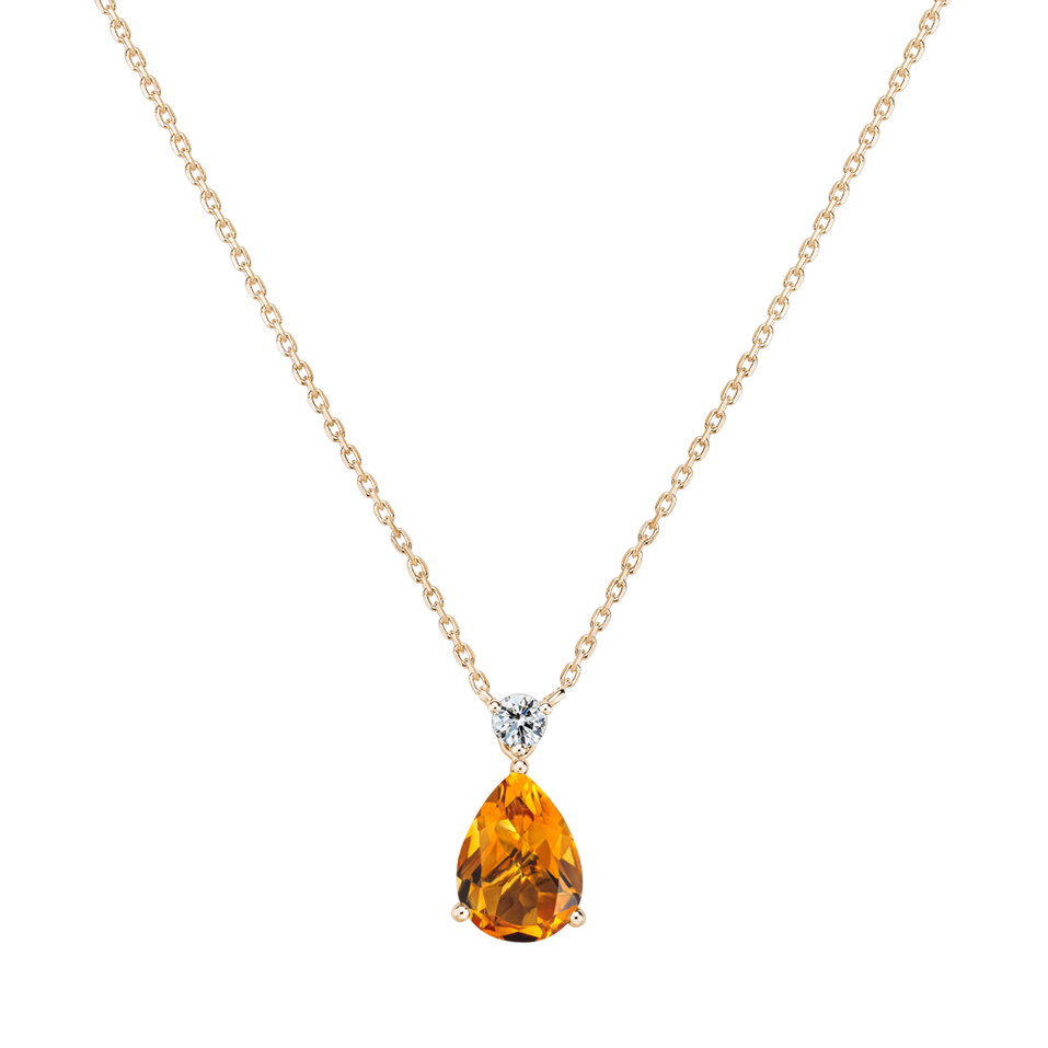 Diamond necklace with Citrine Ismene