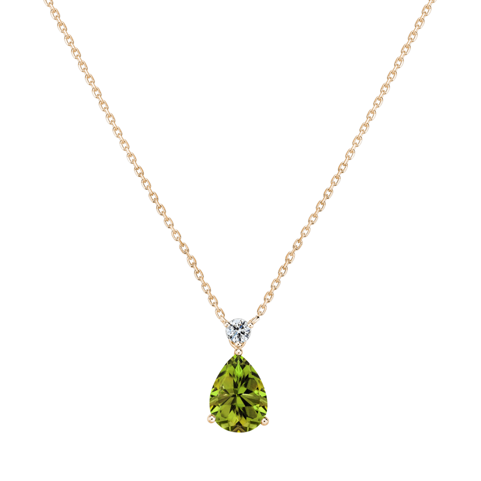 Diamond necklace with Peridote Ismene