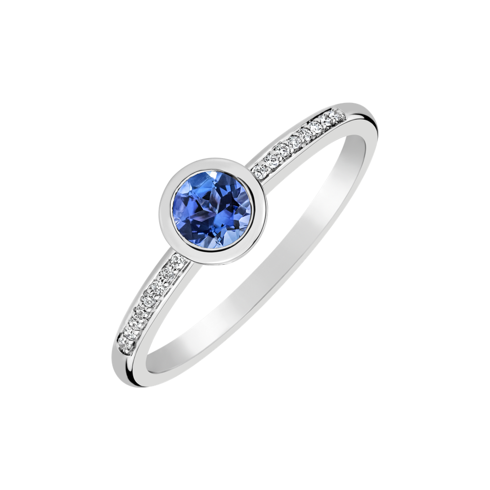 Diamond ring with Tanzanite Regal Elegance