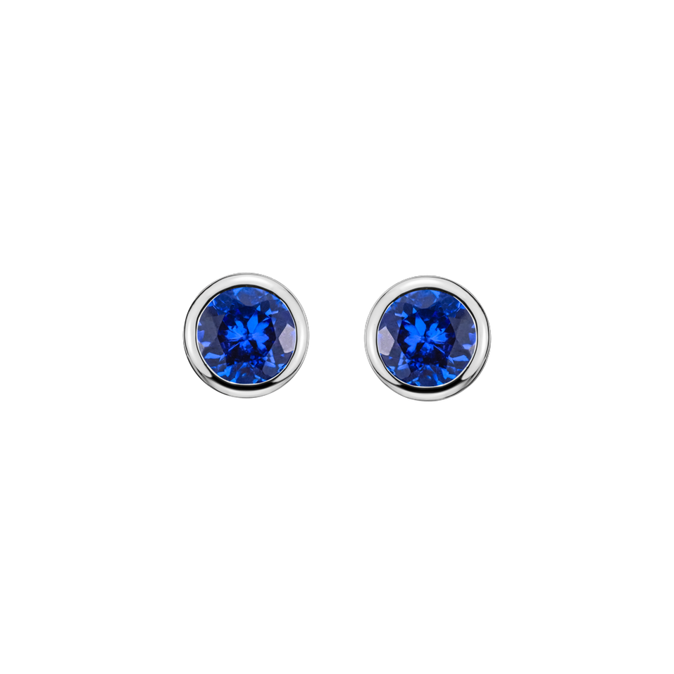 Earrings with Tanzanite Shiny Dots