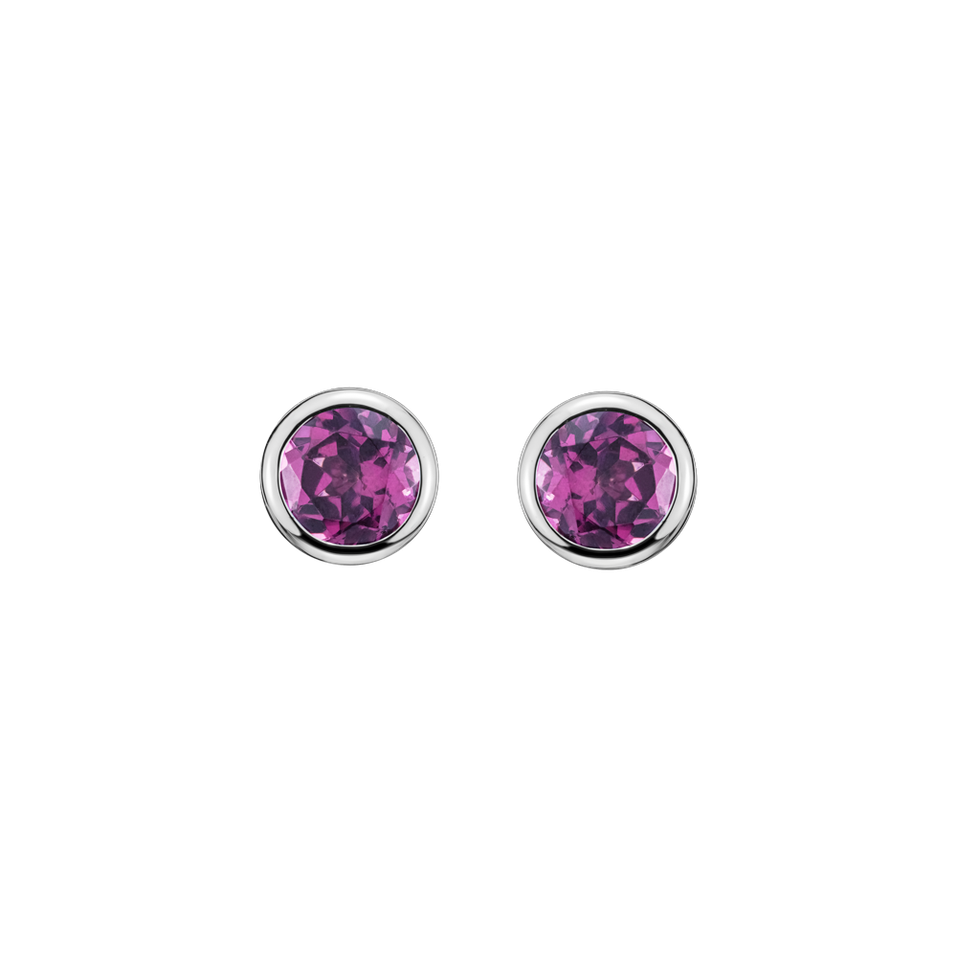 Earrings with Rhodolite Shiny Dots