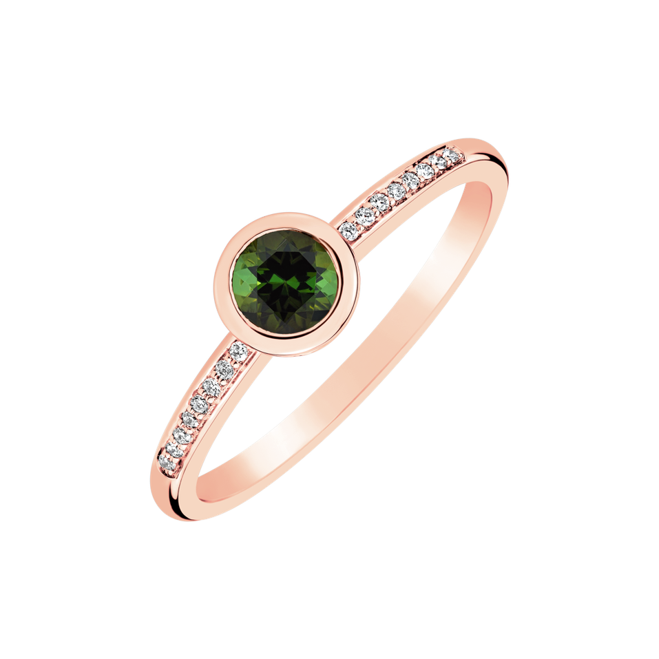 Diamond ring with Tourmaline Regal Elegance