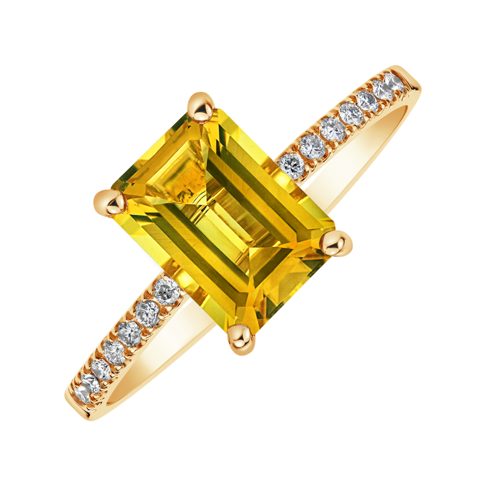 Diamond ring with Citrine Mireth