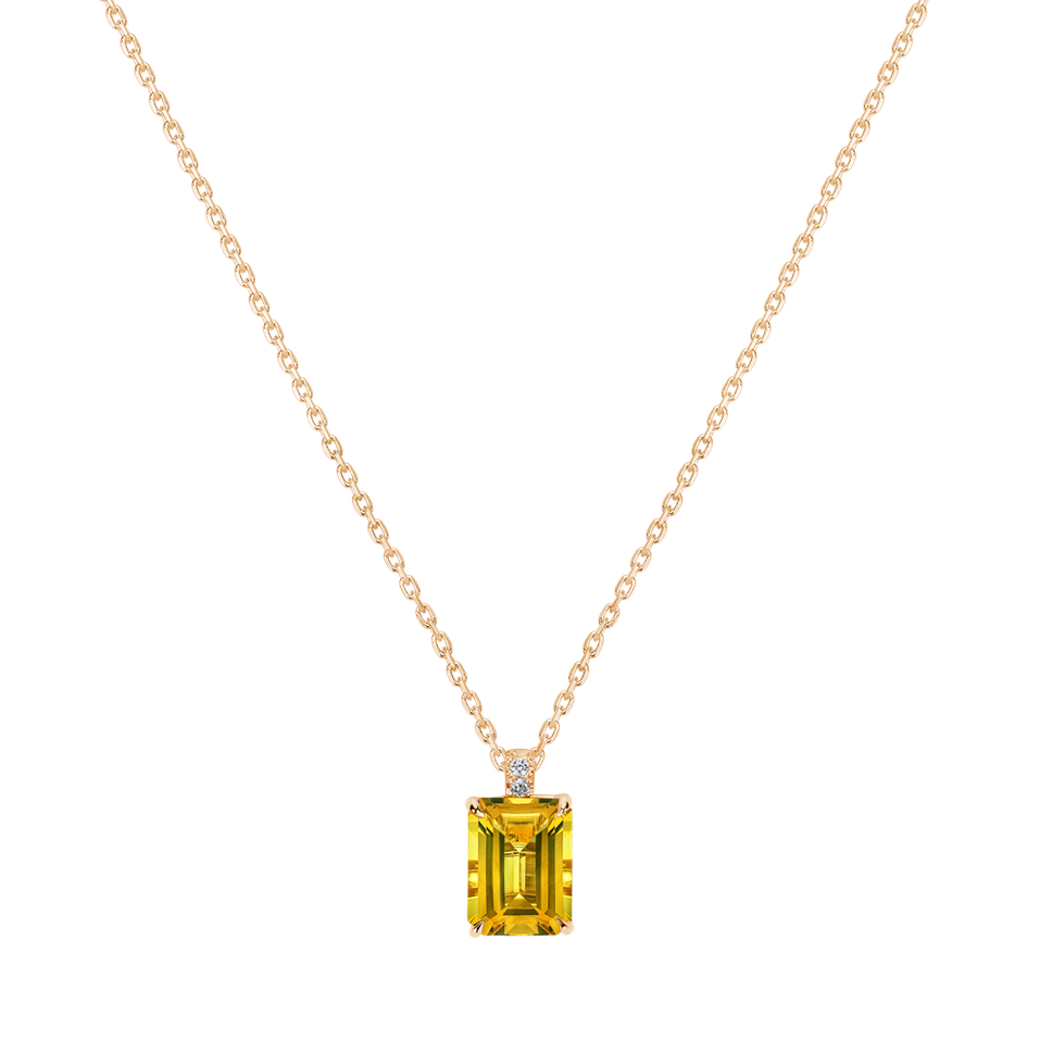 Diamond necklace with Citrine Mireth