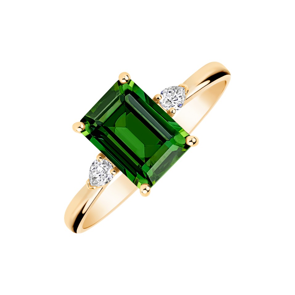 Diamond ring with Tourmaline Royal Cordelia