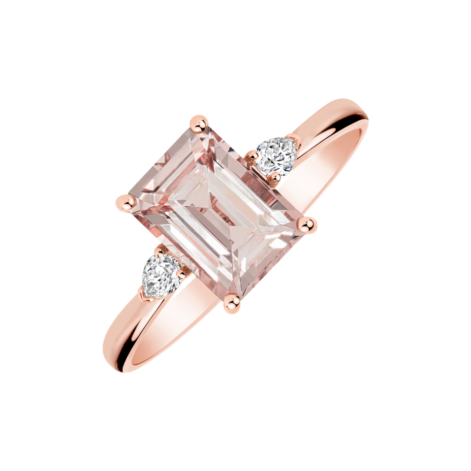 Diamond ring with Morganite Royal Cordelia