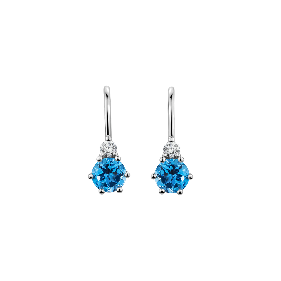 Diamond earrings with Topaz Lux