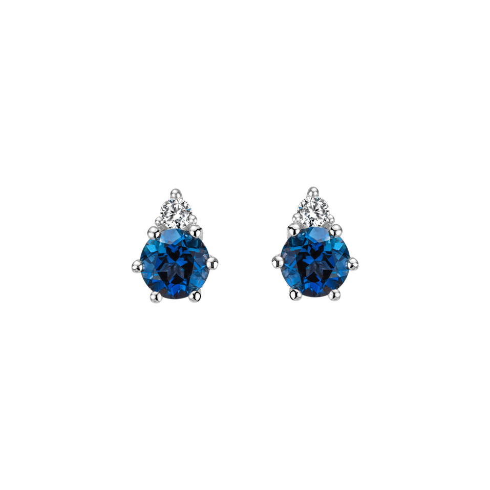 Diamond earrings with Topaz Lux