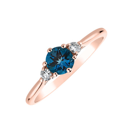 Diamond ring with Topaz Midnight Serenity