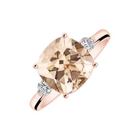 Diamond ring with Morganite The Duchess