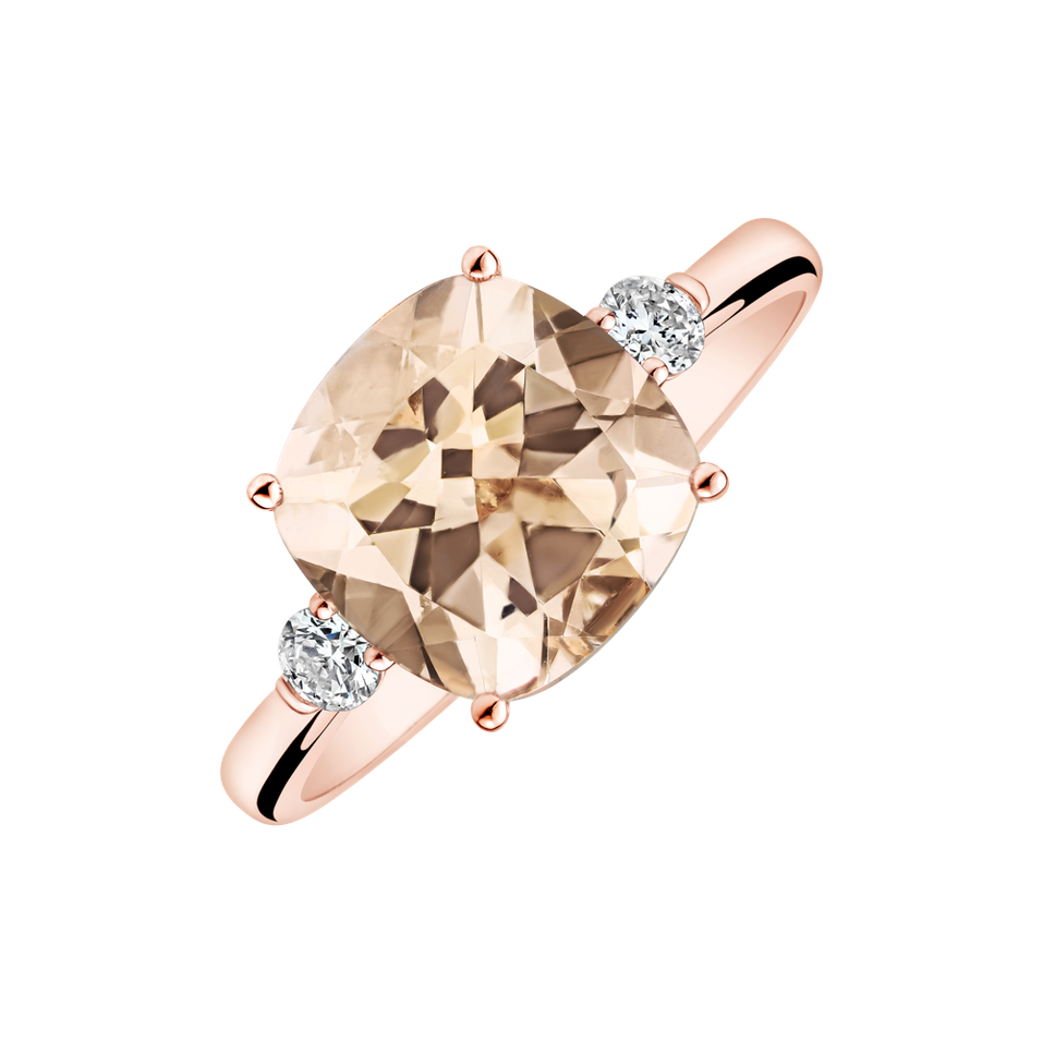 Diamond ring with Morganite The Duchess