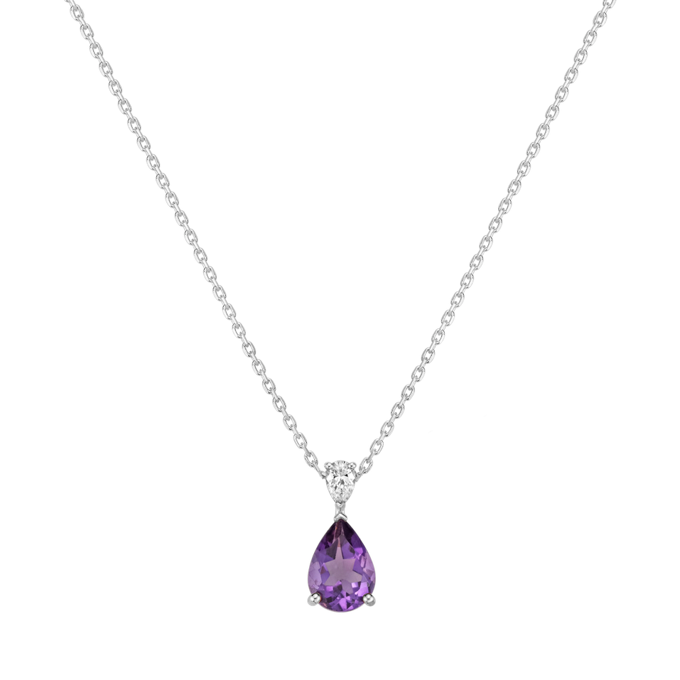 Diamond necklace with Amethyst Whispers of Avalon