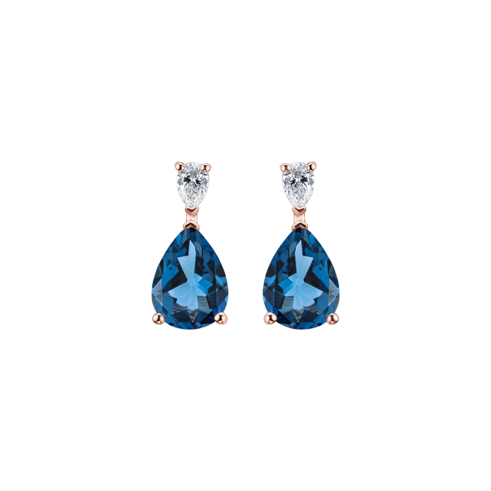 Diamond earrings with Topaz Whispers of Avalon