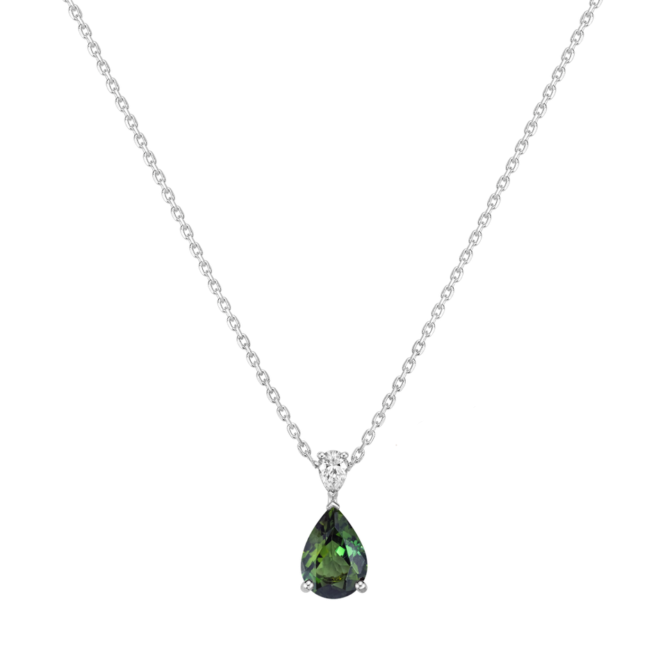 Diamond necklace with´Tourmaline Whispers of Avalon