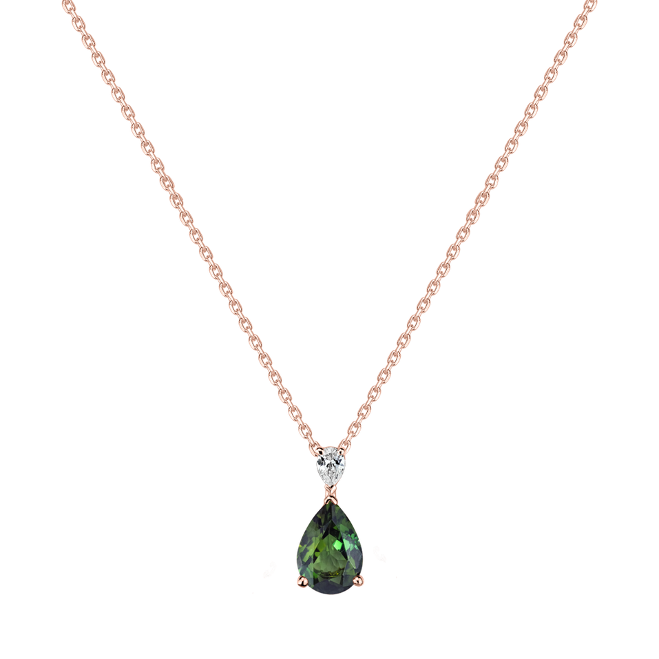 Diamond necklace with Tourmaline Whispers of Avalon