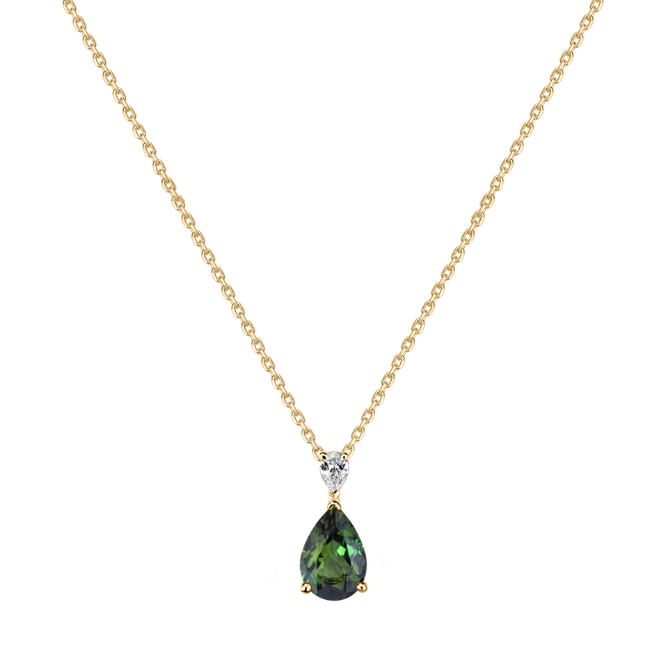 Diamond necklace with Tourmaline Whispers of Avalon